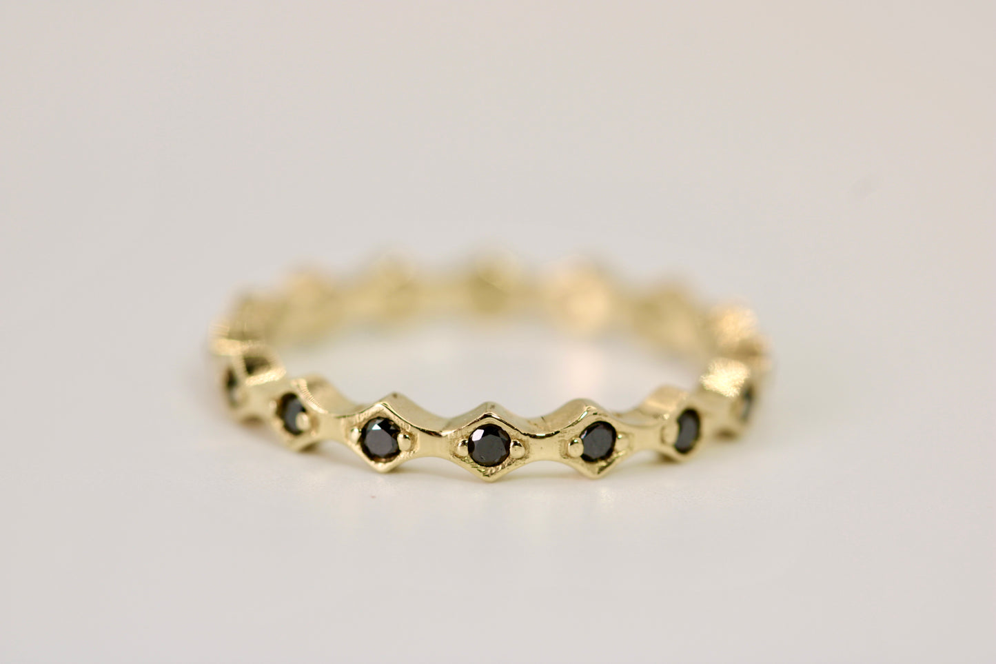 Naomi Ring - Black Diamond Gold Eternity Band
