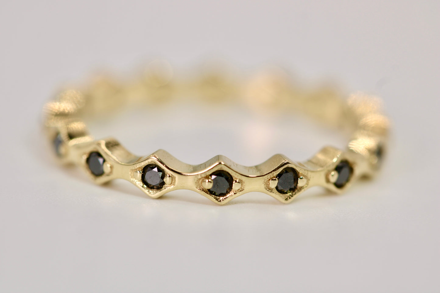 Naomi Ring - Black Diamond Gold Eternity Band