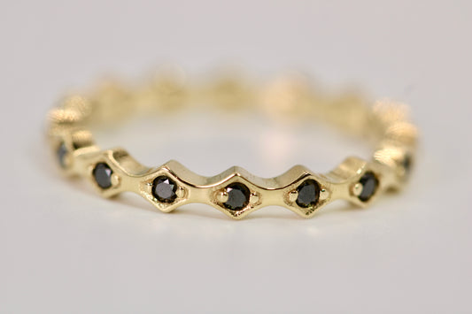 Naomi Ring - Black Diamond Gold Eternity Band