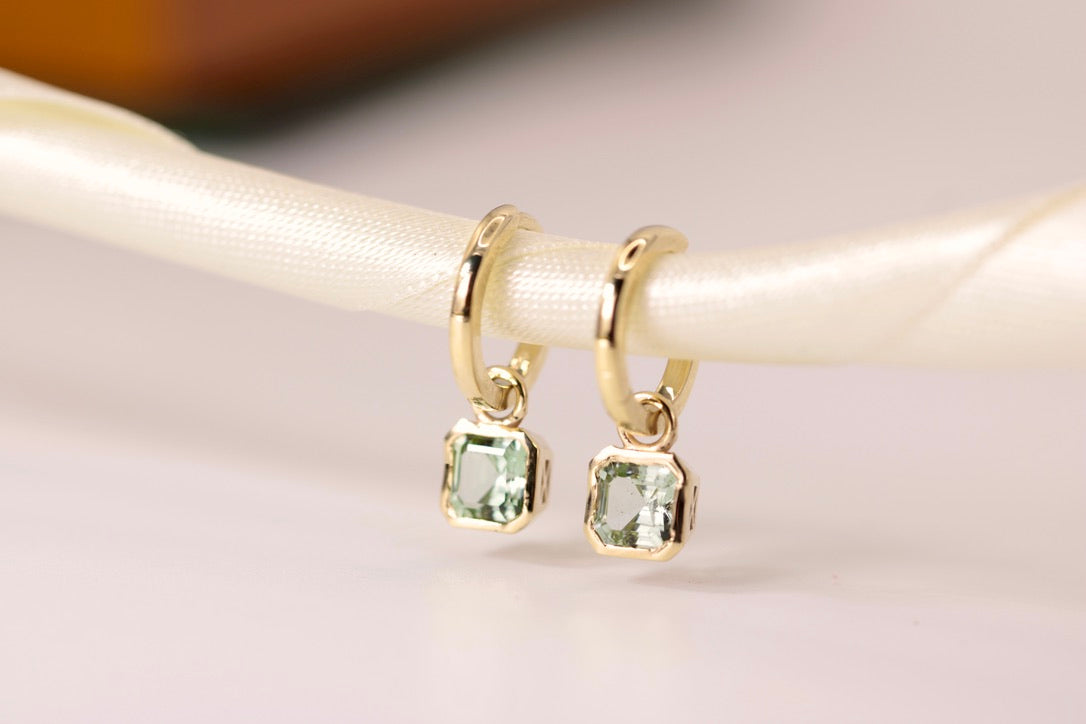 Tourmaline Dangle Hoops