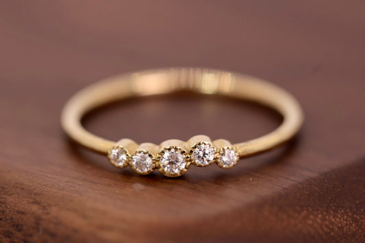 Lydia Ring - Stackable 5 Diamond Ring