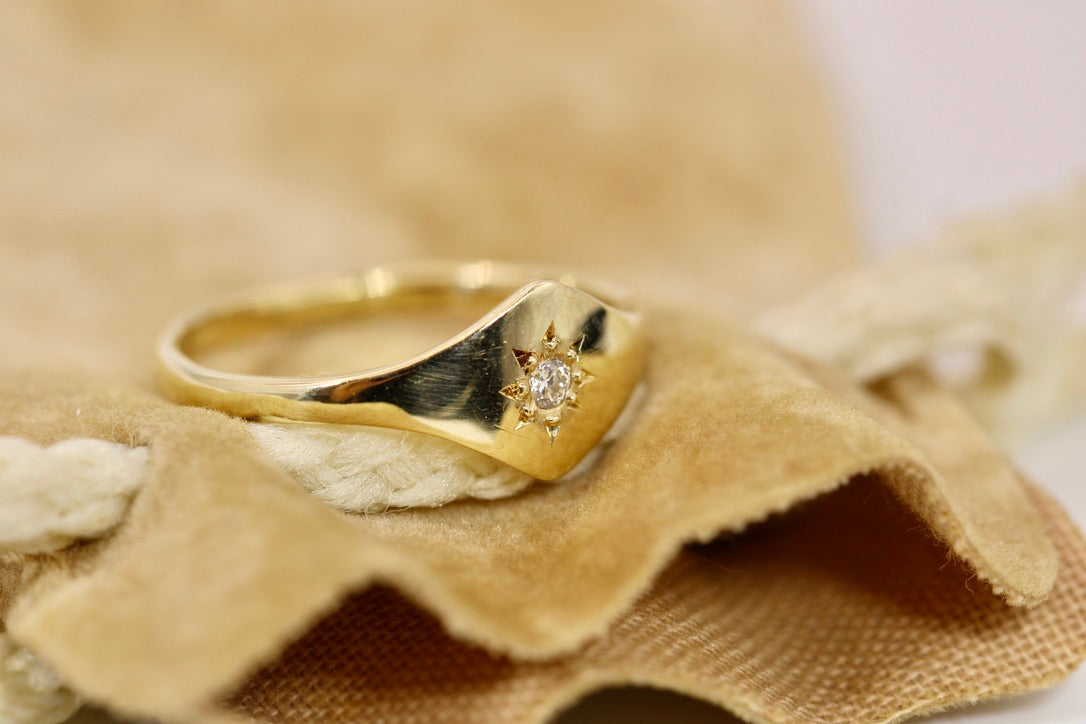 Rachel Ring - Starburst Gold Diamond Ring