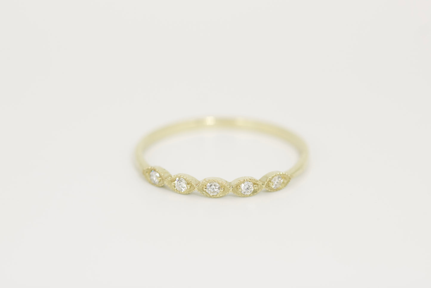 Andrea Ring - Marquise Stackable Gold and Diamond Ring