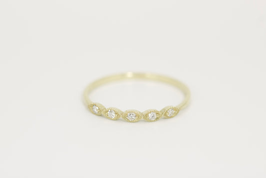 Andrea Ring - Marquise Stackable Gold and Diamond Ring