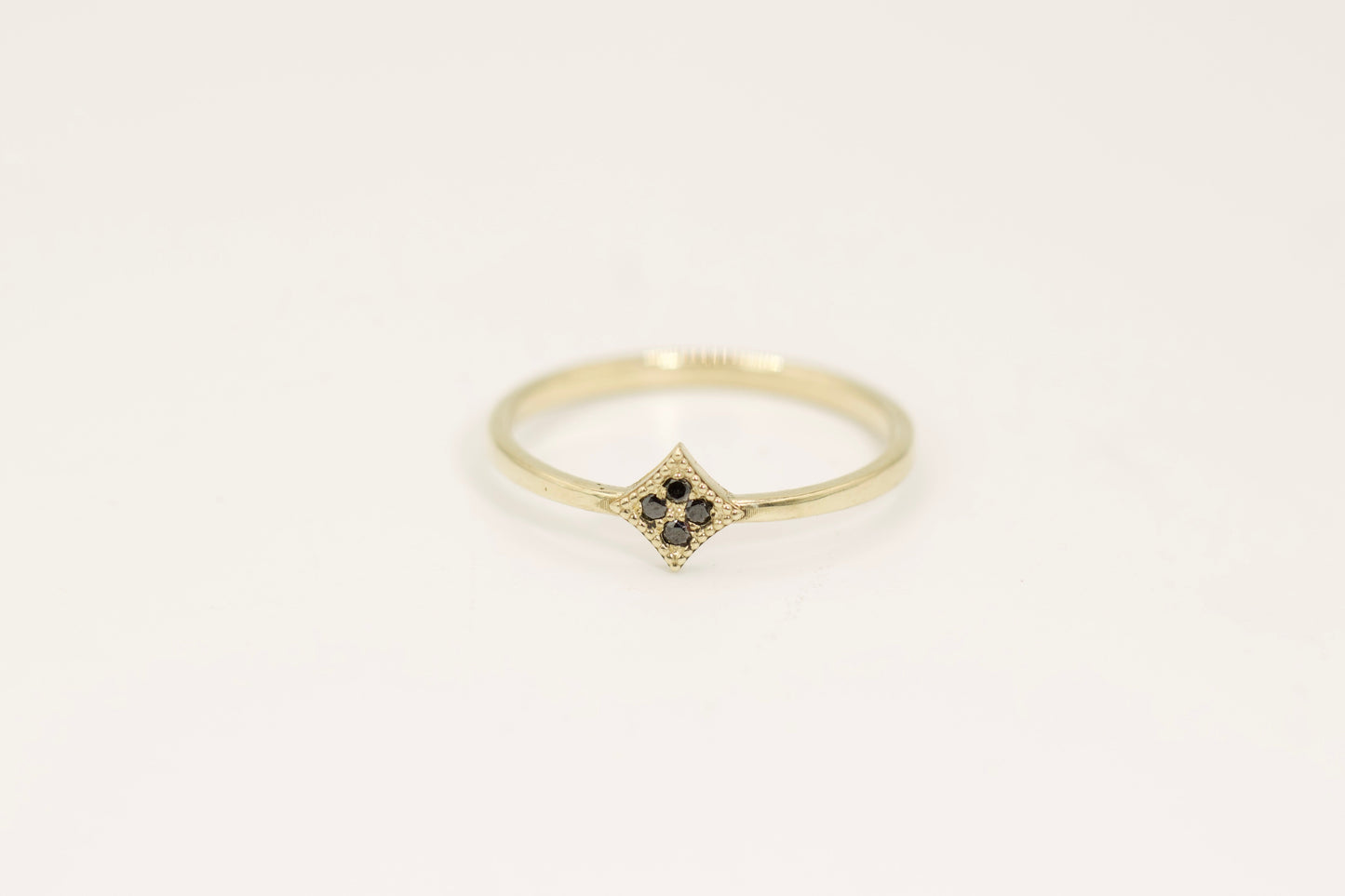 Hanna Ring - Dainty Gold and Black Diamond Ring