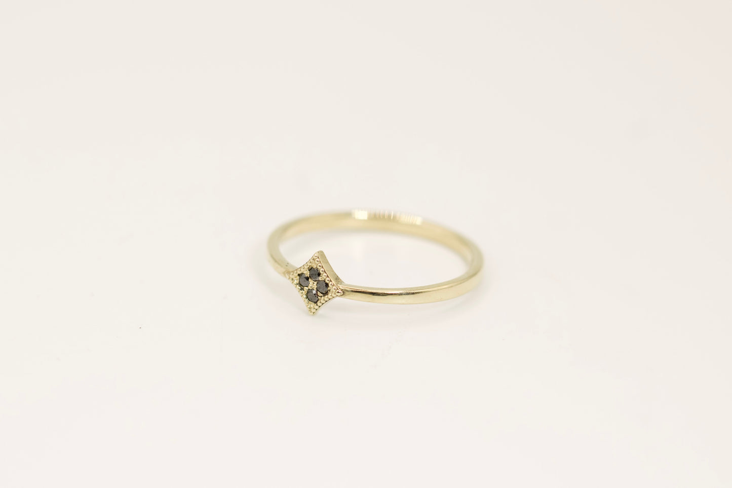Hanna Ring - Dainty Gold and Black Diamond Ring