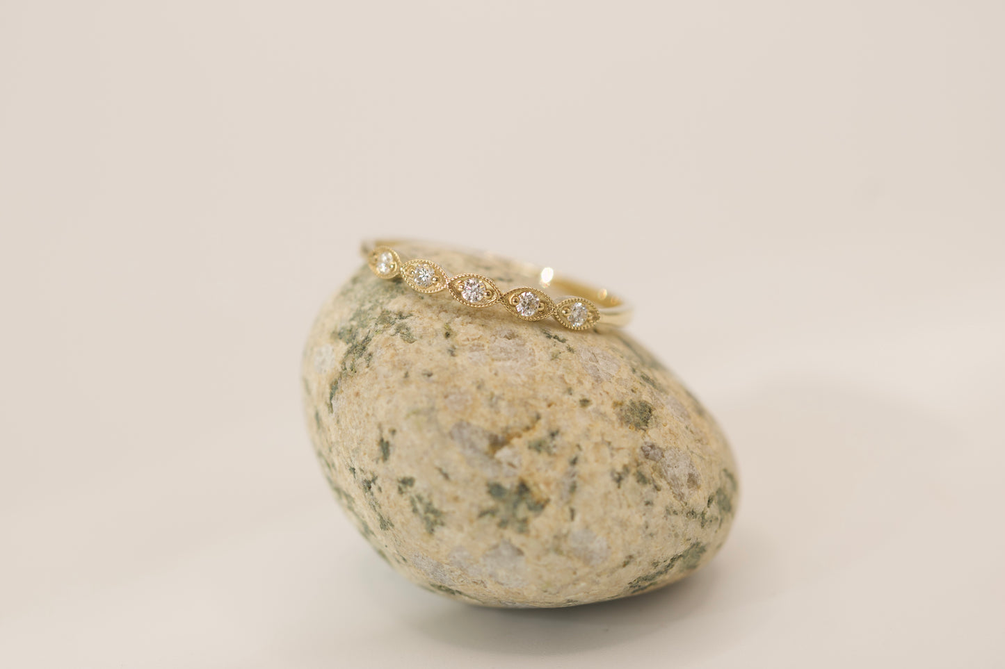 Andrea Ring - Marquise Stackable Gold and Diamond Ring